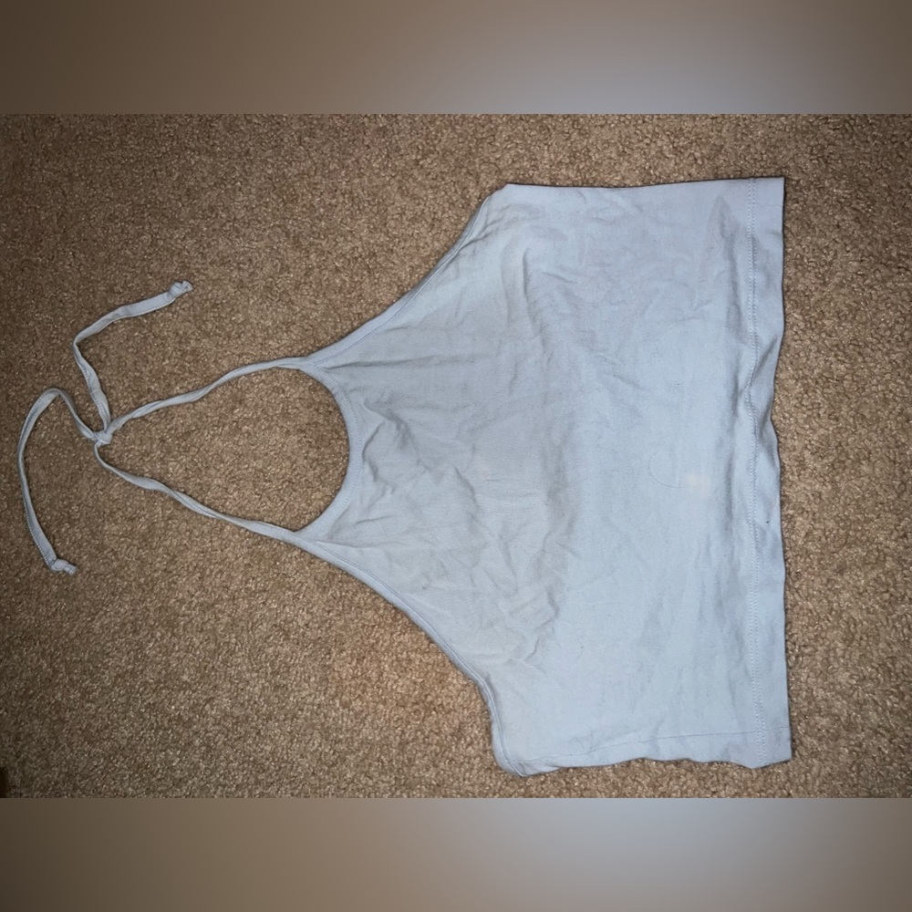 Charlotte Russe tie neck cropped tank top - Picture 1 of 2